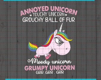 Download Grumpy Unicorn Svg Etsy