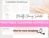 Weekly Cleaning Schedule, EDITABLE PRINTABLE, cleaning schedule, printable cleaning checklist, instant download, cleaning calendar, daily