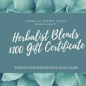 Herbalist Blends Store Buono regalo da 100 dollari/Carte regalo stampabili