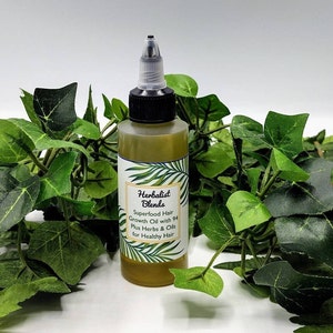 Herbalist Blends Superfood Hair Growth Oil with 94 Plus Herbs & Oils to Fortify, and Thicken Hair Just Massage In and Apply to Grow