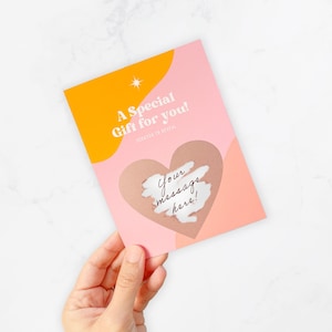 Carte à gratter pour révéler, carte surprise à gratter pour la Saint-Valentin, carte d'anniversaire, ticket doré personnalisé, chèque-cadeau surprise