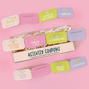 Frühlings-Sommer-Aktivitäten-Gutscheine für Kinder, personalisiertes Geschenk für Kinder, Familienaktivitäten, Partygeschenke, Liebes-Token, Sommeraktivitäten
