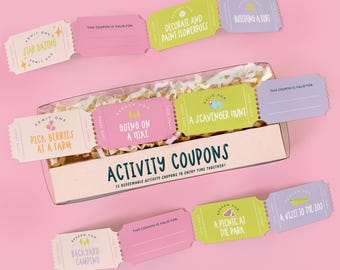 Spring Summer Kids Activity Coupons - Personalized Gift for Family Fun