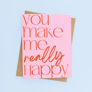Cartes modernes de Saint-Valentin, carte d'amour minimaliste moderne, cartes de voeux de sympathie, carte manuscrite d'amour, fait main, carte de Saint-Valentin