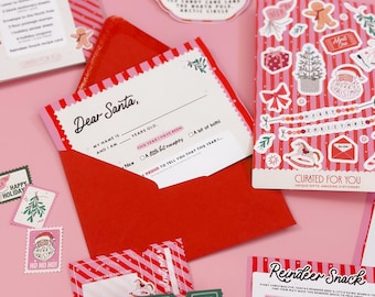 Letter to Santa Kit – Kids Christmas Activity Set with Stickers & Coupons