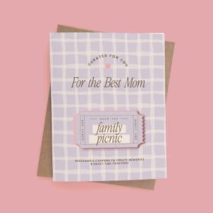 Cartão de Ingresso para Atividades do Dia das Mães Lilás | Presente para a Mãe | Cartão de Cupons de Experiência para Tempo de Qualidade | Presente Significativo e Único | TC537