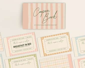 Printable Valentine's Day Love Coupons – Editable Coupon Book for Husband and Wife (Digital Download)