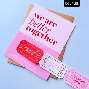Cupones de amor de aniversario, regalo de Navidad único para él y ella, regalo de San Valentín para novios y novias, aniversario de un año personalizado