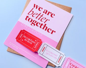 Love Coupons -  Valentines Day Gift for Couples - 12 Date Coupons