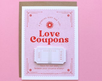 Blank Retro Tickets! Personalized Gift for Mom from Daughter, Love Coupons for Boyfriend Girlfriend, One Year Anniversary Gift, Bestie Gift