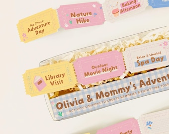 Personalized Activity Coupons for Kids, Mommy and Me Gift Box, Christmas or Birthday Gift for Daughter, Granddaughter or Niece