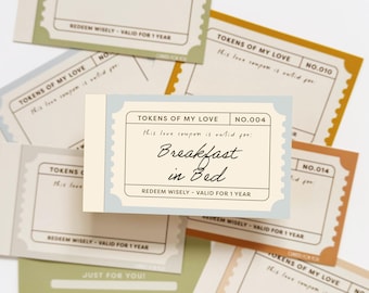 Printable Love Coupon Book - Customizable Valentine's Day Gift Vouchers (Digital Download)