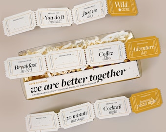 Personalized Love Coupon Book, Valentines and Anniversary Gift for Couples