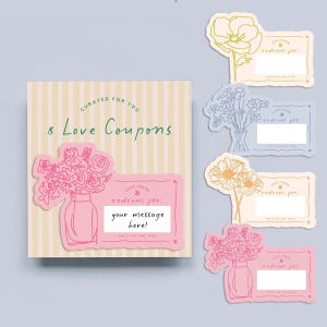 Cadeau de fête des mères pour maman - Coupons d'amour faits main en forme de fleur - Joli livre de jetons personnalisé pour femme, grand-mère et enfants à offrir à maman - DCC540