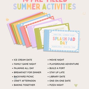 Personalized Summer Bucket List Coupons for Kids, Activity Coupon Book, Screen Free Summer Gift, Kids Boredom Buster image 9