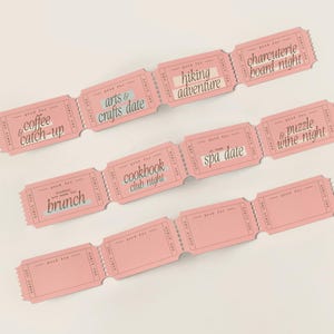Aktivitätsgutscheine Geschenkset - Romantische Date Night Karten, Galentines Geschenk, Freundschaftstoken, Einzigartiges Geschenk für Paare & Familie - MC535