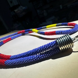 Deep purple/blue beaded lanyard