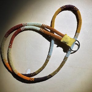 Beaded peyote stitched lanyard
