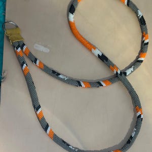 Beaded peyote stitched lanyard