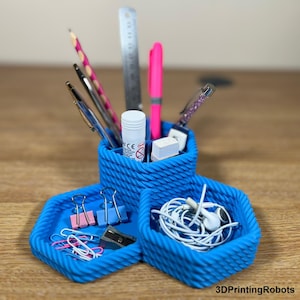 3D Printed Desk Organizer: Eco-Friendly PLA Filament, Multiple Colors