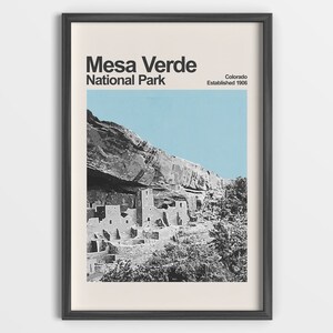 Mesa Verde National Park - Mid-Century Travel Poster - National Park Poster - Colorado Poster - Travel Prints - Mesa Verde Poster