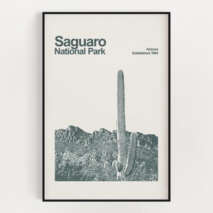 Saguaro National Park Poster - Minimalist Wall Art - National Park Prints - Arizona Poster