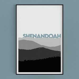 Shenandoah National Park Print - Minimalist Poster - Virginia Illustration - Modern Travel Print - National Park Poster - Travel Gift