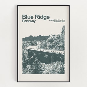 Blue Ridge Parkway Poster - Minimalist Wall Art