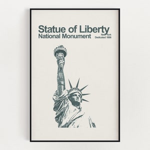 Statue of Liberty National Monument Poster - Minimalist Wall Art - New York City, New York