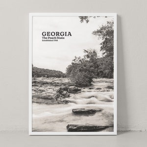 Georgia Poster - Georgia Print - Georgia Wall Art - Georgia Photography - Georgia Travel Poster - Black and White - Travel Print