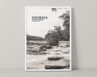 Georgia Poster - Georgia Print - Georgia Wall Art - Georgia Photography - Georgia Travel Poster - Black and White - Travel Print