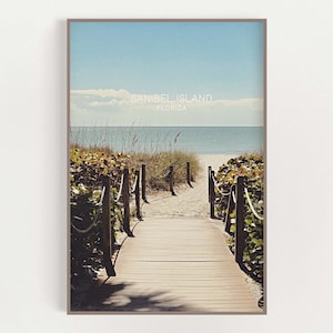 Sanibel Island, Florida - Gulf Coast - Southwest Florida - Captiva - Mid Century Travel Poster - Florida Wall Art - Sanibel Beach Print