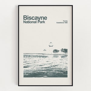Biscayne National Park Poster - Minimalist Wall Art - National Park Prints - Florida Poster