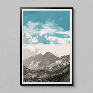 Rocky Mountain Poster - National Park Poster - Iconic Landscapes - Rocky Mountain Art - National Park Decor