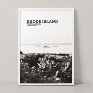 Rhode Island Poster - Rhode Island Print - Rhode Island Wall Art - Rhode Island Photography - Rhode Island Travel Poster - Black and White