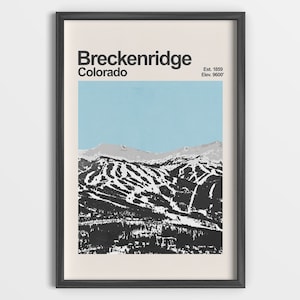 Breckenridge Colorado - Mid-Century Travel Poster - Ski Colorado - Ski Resort Print