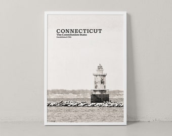 Connecticut Poster - Connecticut Print - Connecticut Wall Art - Connecticut Photography - Connecticut Travel Poster - Black and White