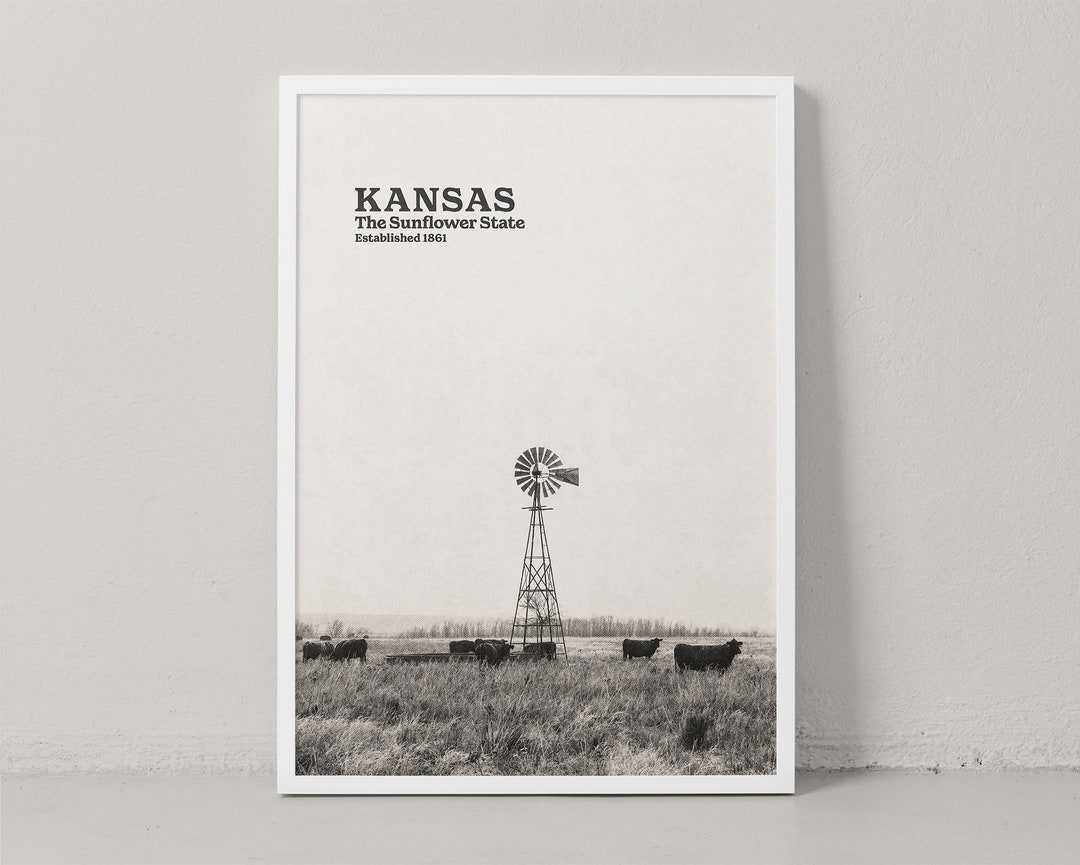 Kansas Poster Kansas Print Kansas Wall Art Kansas Photography Kansas