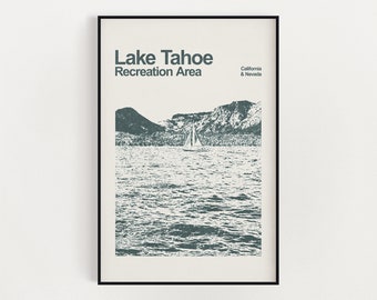 Lake Tahoe Poster - Minimalist Wall Art