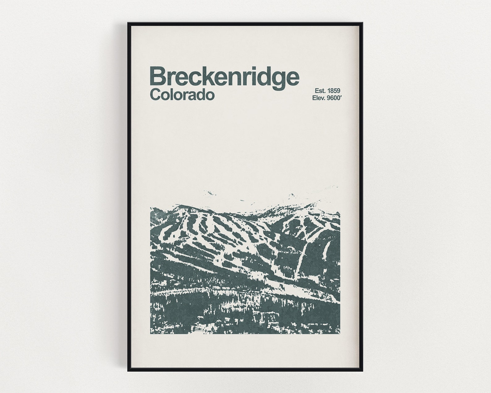 Breckenridge Colorado Poster Minimalist Wall Art Ski Etsy