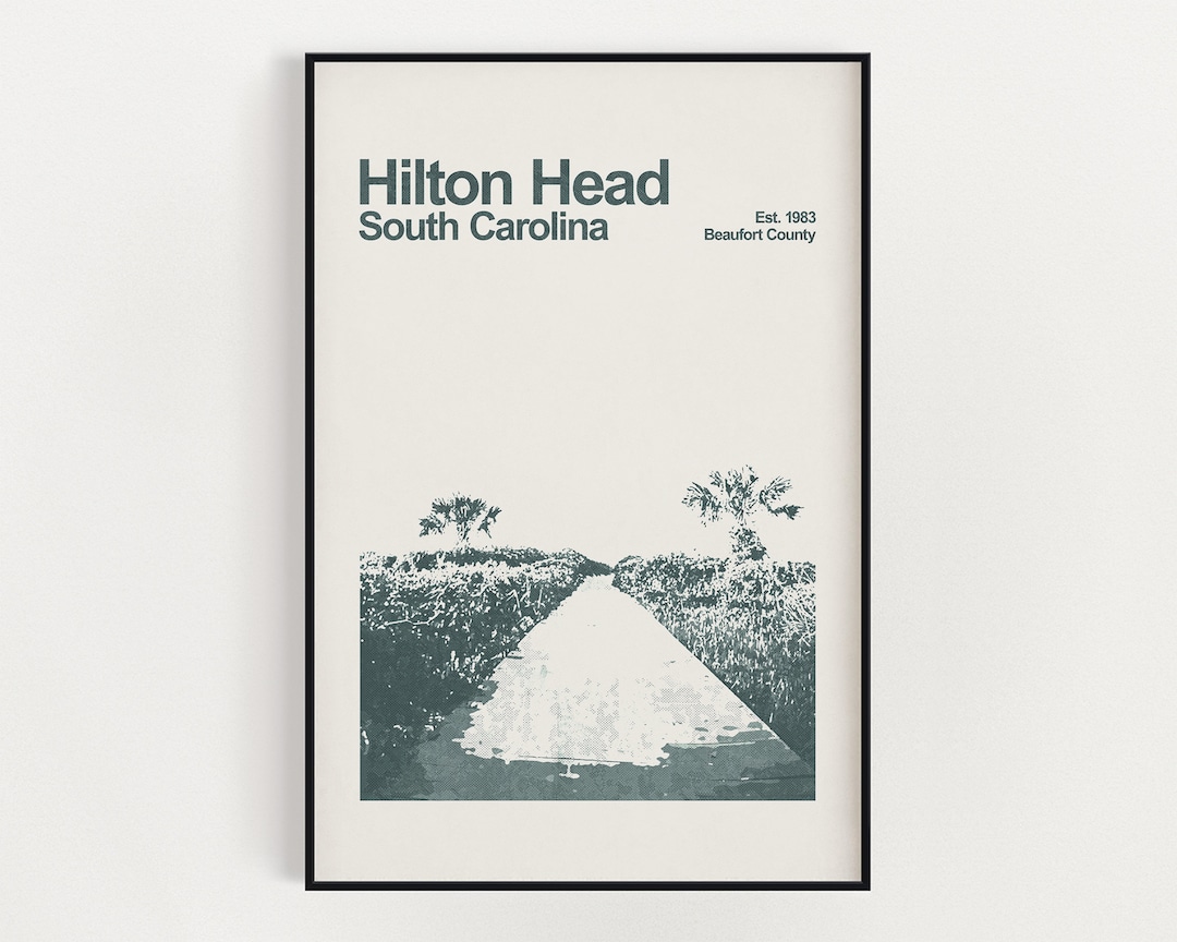 Hilton Head, South Carolina Poster Minimalist Wall Art Etsy