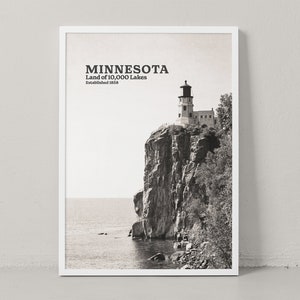 Minnesota Poster - Minnesota Print - Minnesota Wall Art - Minnesota Photography - Minnesota Travel Poster - Black and White - Travel Print