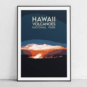 Hawaii Volcanoes National Park Wall Art Print - Landscape Wall Art - Hawaii Art Print - Volcano Wall Art - Traveler Gift