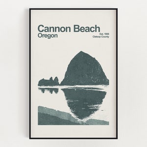 Cannon Beach, Oregon Poster - Minimalist Wall Art