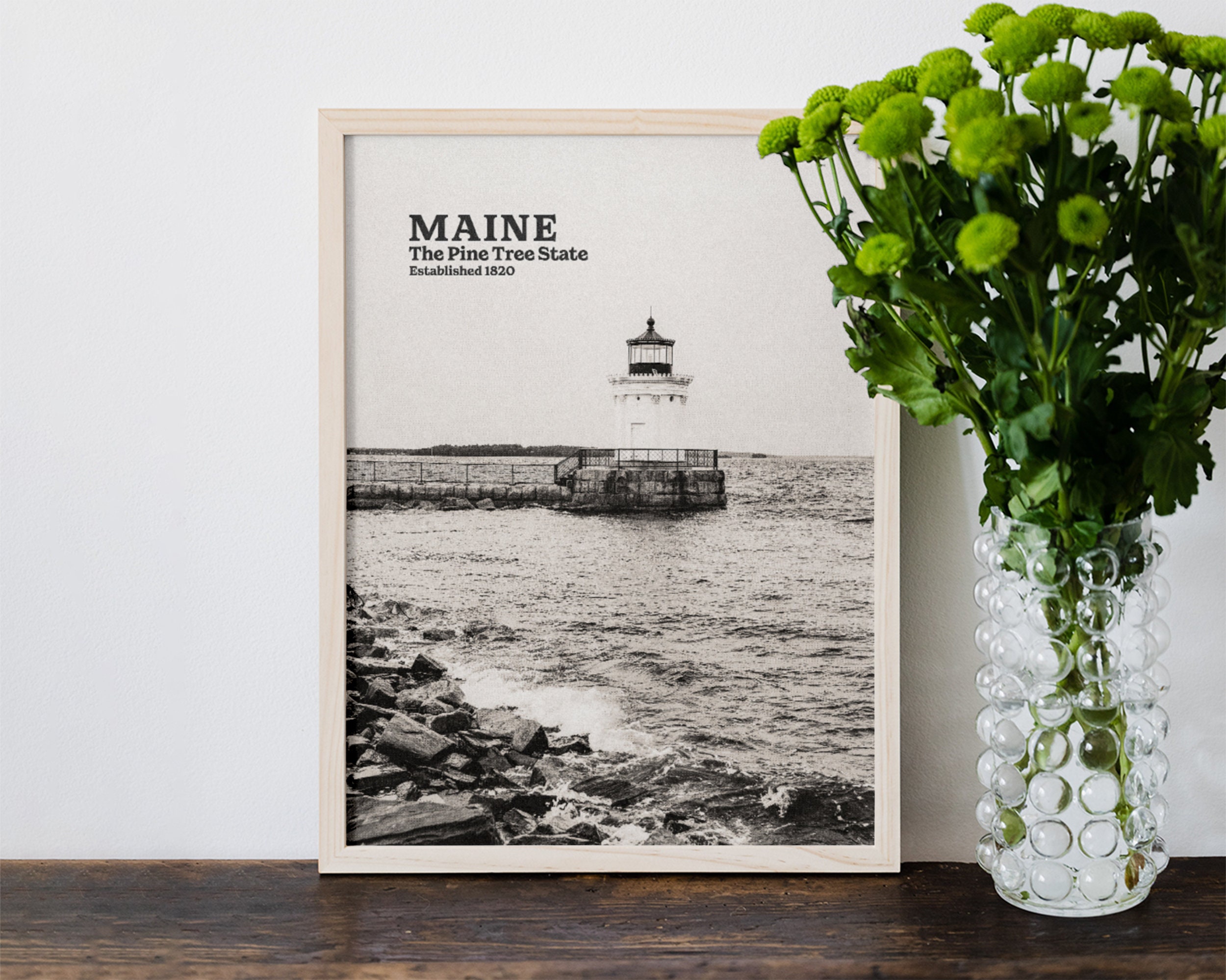 Maine Poster Maine Print Maine Wall Art Maine Etsy
