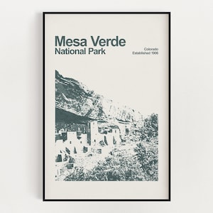 Mesa Verde National Park Poster - Minimalist Wall Art - National Park Prints - Colorado Poster