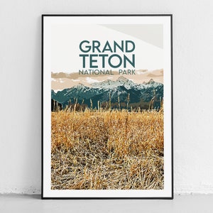 Grand Teton National Park Wall Art Print - Landscape Wall Art - Geological Art Print - Grand Teton Wall Art - Gift for Traveler