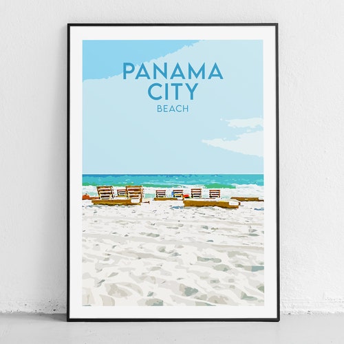 Panama City Beach Travel Print Florida Gulf Original Etsy