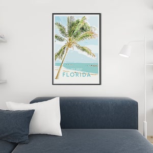 Florida Travel Print Key West Original Illustration Vintage Travel Poster Modern Wall Art image 3