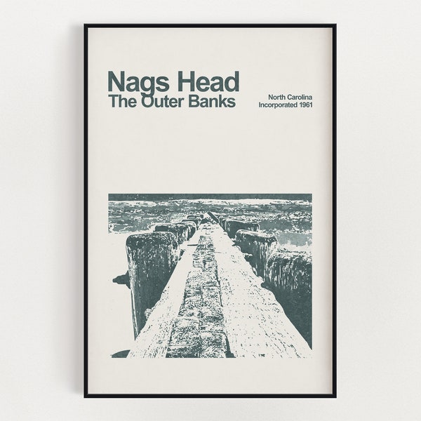 Nags Head, North Carolina Poster - Minimalist Wall Art - The Outer Banks
